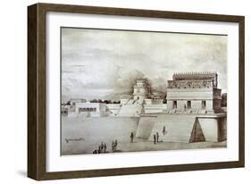 Reconstruction of the Red House and El Caracol-null-Framed Giclee Print