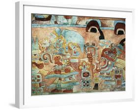 Reconstruction of the Wall Painting of the Temple of the Jaguars at Chichen Itza, Mexico-null-Framed Giclee Print