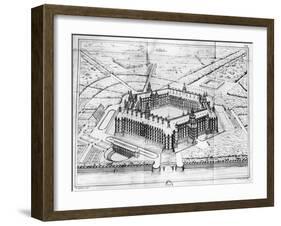 Reconstruction of Theleme Abbey, Illustration from "Rabelais Et L'Architecture De La Renaissance"-Questel-Framed Giclee Print