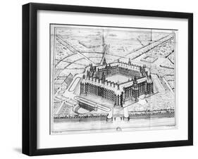 Reconstruction of Theleme Abbey, Illustration from "Rabelais Et L'Architecture De La Renaissance"-Questel-Framed Giclee Print