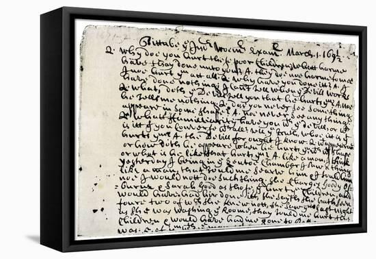 Record of Tituba's Testimony at the Salem Witchcraft Trials, 1690s-null-Framed Stretched Canvas