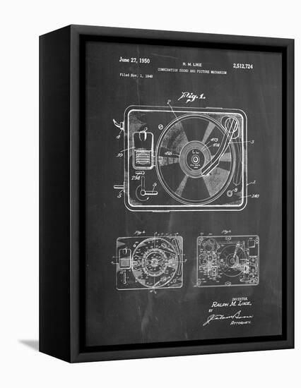 Record Player Patent-Cole Borders-Framed Stretched Canvas