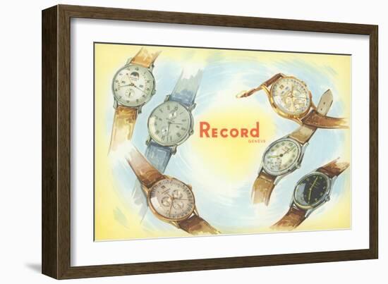 Record Swiss Wristwatches-null-Framed Art Print