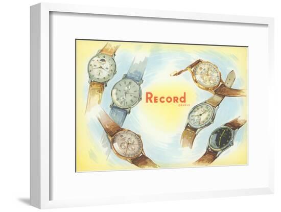 Record Swiss Wristwatches--Framed Art Print