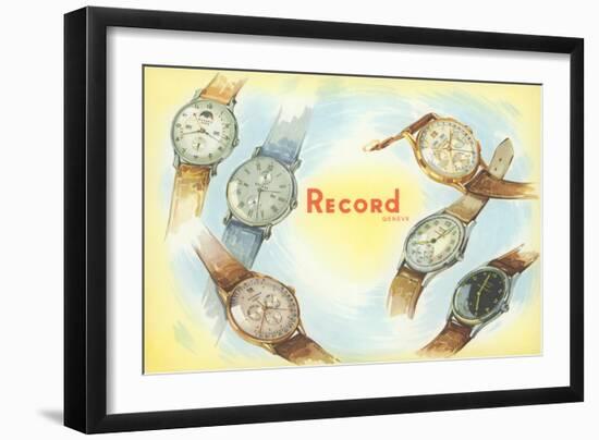 Record Swiss Wristwatches-null-Framed Art Print