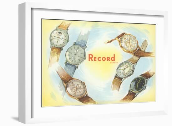 Record Swiss Wristwatches-null-Framed Art Print