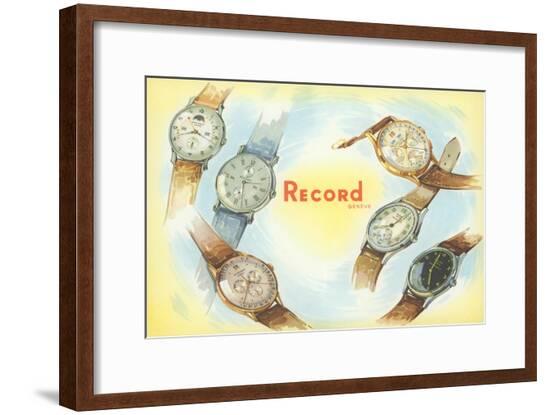 Record Swiss Wristwatches--Framed Art Print