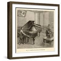 Recording a Man Playing the Piano Using Edison's Improved Model Phonograph-P. Fouche-Framed Photographic Print