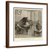 Recording a Man Playing the Piano Using Edison's Improved Model Phonograph-P. Fouche-Framed Photographic Print