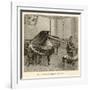 Recording a Man Playing the Piano Using Edison's Improved Model Phonograph-P. Fouche-Framed Photographic Print