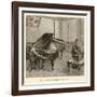 Recording a Man Playing the Piano Using Edison's Improved Model Phonograph-P. Fouche-Framed Photographic Print