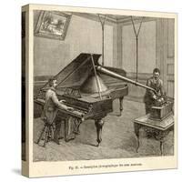 Recording a Man Playing the Piano Using Edison's Improved Model Phonograph-P. Fouche-Stretched Canvas