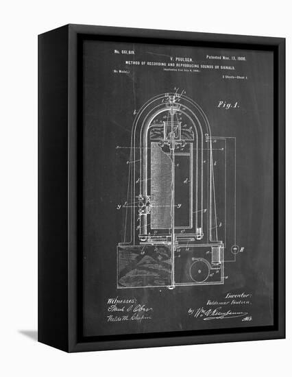 Recording Device Patent 1900-null-Framed Stretched Canvas