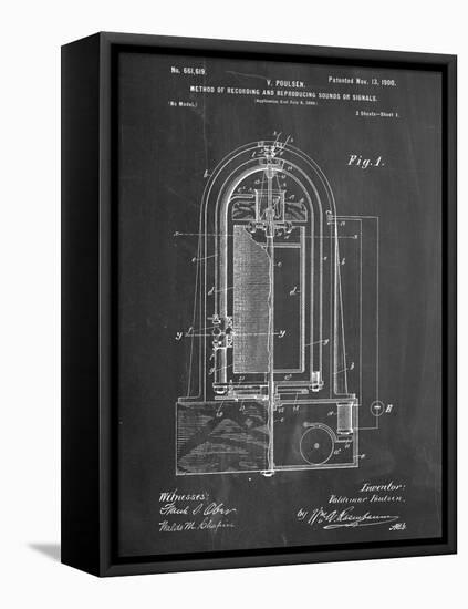 Recording Device Patent 1900-null-Framed Stretched Canvas