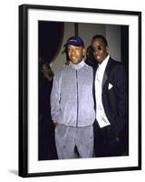 Recording Mogul Russell Simmons and Rap Artist Sean "Puffy" Combs-Dave Allocca-Framed Premium Photographic Print