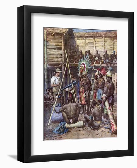 Recording New Guinea-Achille Beltrame-Framed Art Print