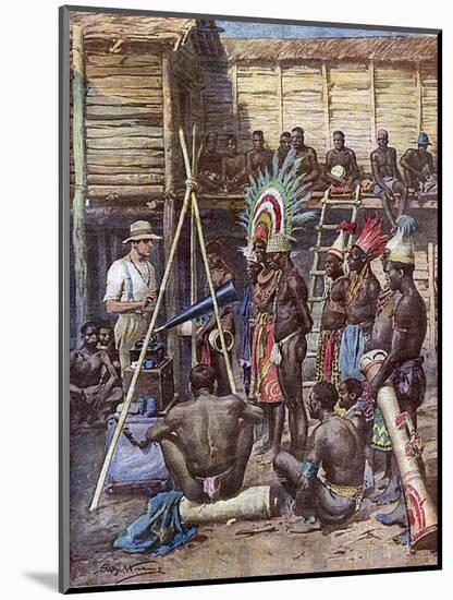 Recording New Guinea-Achille Beltrame-Mounted Art Print