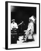 Recording of Indian Voices with a Phonograph-null-Framed Premium Photographic Print