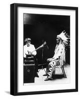 Recording of Indian Voices with a Phonograph-null-Framed Photographic Print