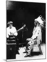 Recording of Indian Voices with a Phonograph-null-Mounted Photographic Print