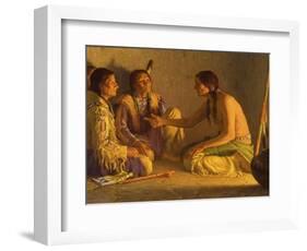 Recounting the Story-Joseph Henry Sharp-Framed Art Print