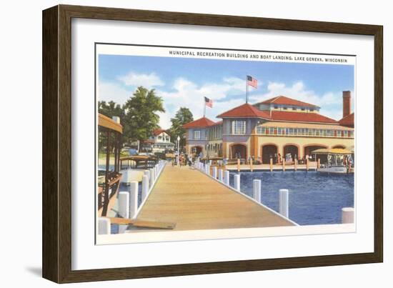 Recreation Building, Lake Geneva, Wisconsin-null-Framed Art Print