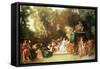 Recreation Galante, 1717-18-Jean Antoine Watteau-Framed Stretched Canvas