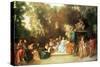 Recreation Galante, 1717-18-Jean Antoine Watteau-Stretched Canvas