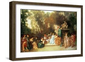 Recreation Galante, 1717-18-Jean Antoine Watteau-Framed Giclee Print