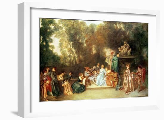 Recreation Galante, 1717-18-Jean Antoine Watteau-Framed Giclee Print