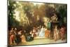 Recreation Galante, 1717-18-Jean Antoine Watteau-Mounted Giclee Print