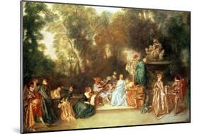 Recreation Galante, 1717-18-Jean Antoine Watteau-Mounted Giclee Print