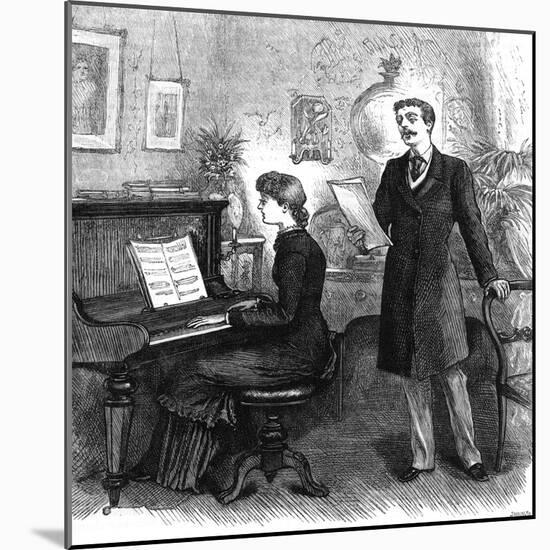 Recreation' - Music at Home, 1881-null-Mounted Art Print