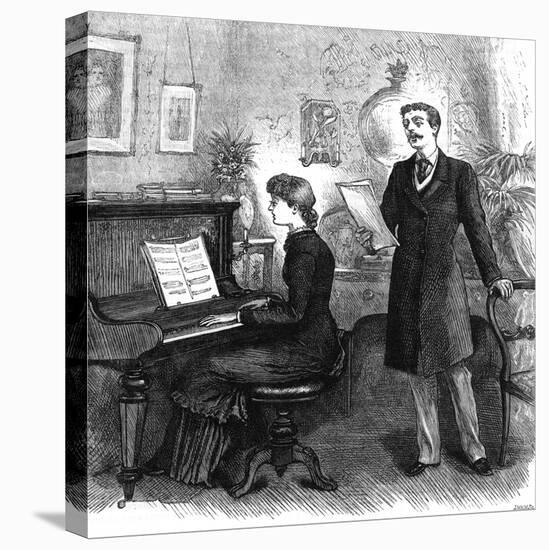 Recreation' - Music at Home, 1881-null-Stretched Canvas