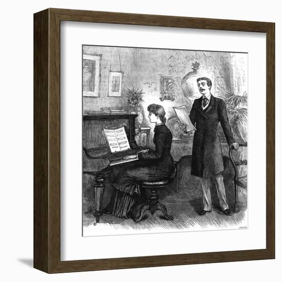 Recreation' - Music at Home, 1881-null-Framed Art Print