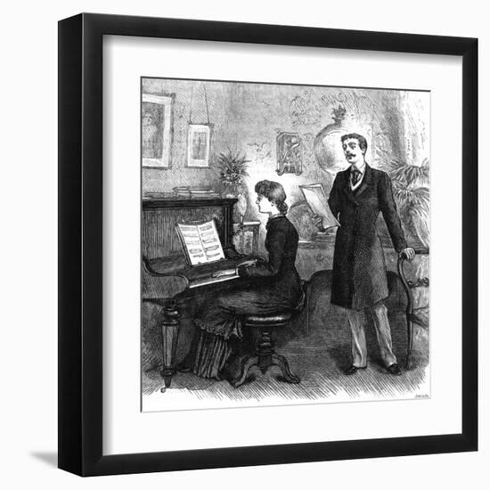 Recreation' - Music at Home, 1881-null-Framed Art Print