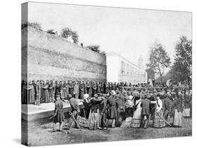 Recreation of the Massacre of 62 Hostages on the Rue Haxo, Belleville, Paris, 1871-Eugene Appert-Stretched Canvas