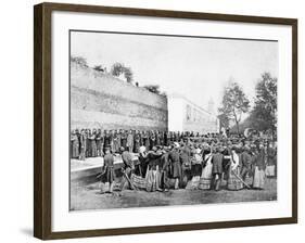 Recreation of the Massacre of 62 Hostages on the Rue Haxo, Belleville, Paris, 1871-Eugene Appert-Framed Photographic Print