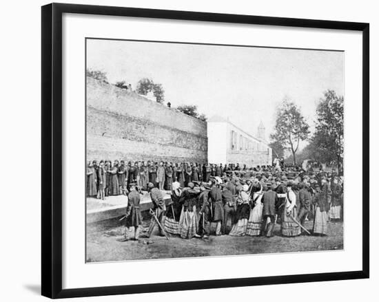 Recreation of the Massacre of 62 Hostages on the Rue Haxo, Belleville, Paris, 1871-Eugene Appert-Framed Photographic Print