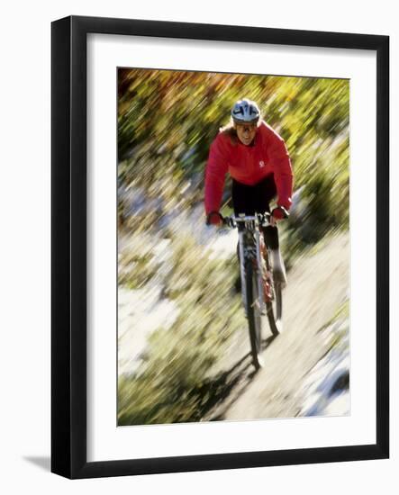 Recreational Mountain Biker Riding on the Trails-null-Framed Photographic Print