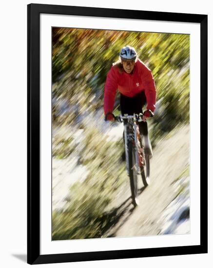 Recreational Mountain Biker Riding on the Trails-null-Framed Photographic Print