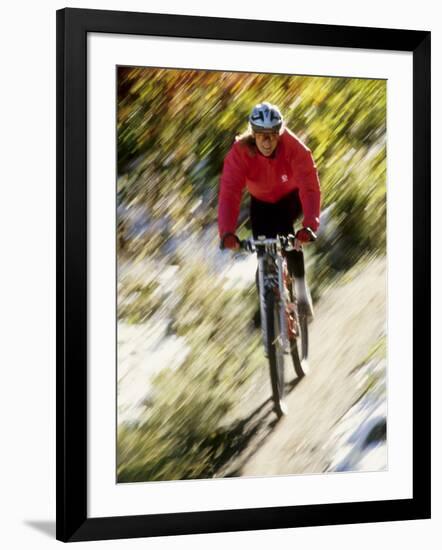 Recreational Mountain Biker Riding on the Trails-null-Framed Photographic Print