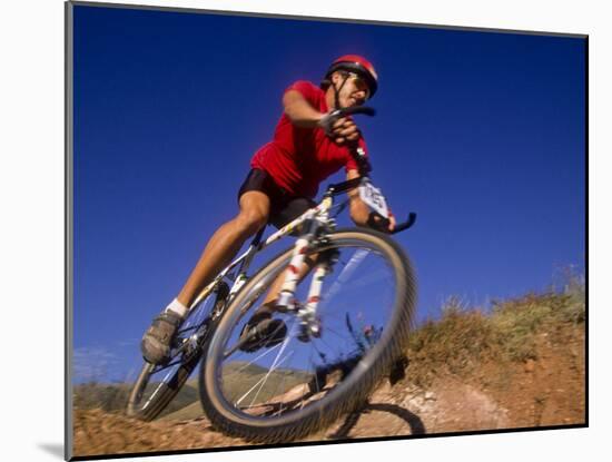 Recreational Mountain Biker Riding on the Trails-null-Mounted Photographic Print