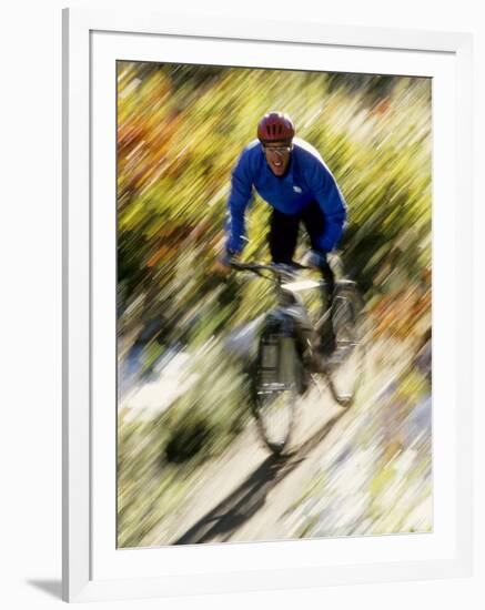 Recreational Mountain Biker Riding on the Trails-null-Framed Photographic Print