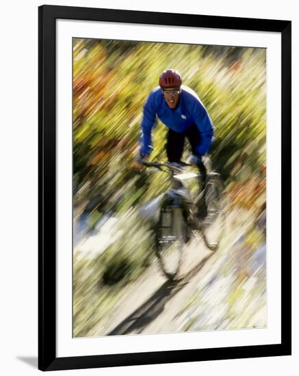 Recreational Mountain Biker Riding on the Trails-null-Framed Photographic Print