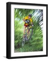 Recreational Mountain Biker Riding on the Trails-null-Framed Photographic Print