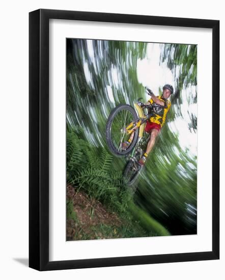 Recreational Mountain Biker Riding on the Trails-null-Framed Photographic Print