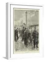 Recruiting for the Army Outside St George's Barracks, Trafalgar Square-Henri Lanos-Framed Giclee Print