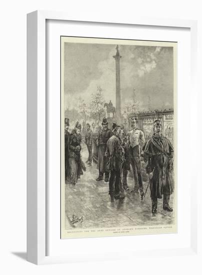 Recruiting for the Army Outside St George's Barracks, Trafalgar Square-Henri Lanos-Framed Giclee Print