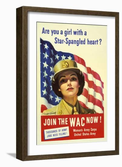 Recruiting Poster for the U.S. Women's Army Corps-null-Framed Art Print